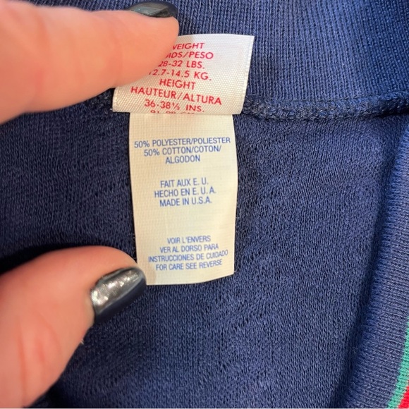 Vintage Buster Brown Kayak Canoe Crew navy white cardigan size 3t made in USA - Picture 4 of 7